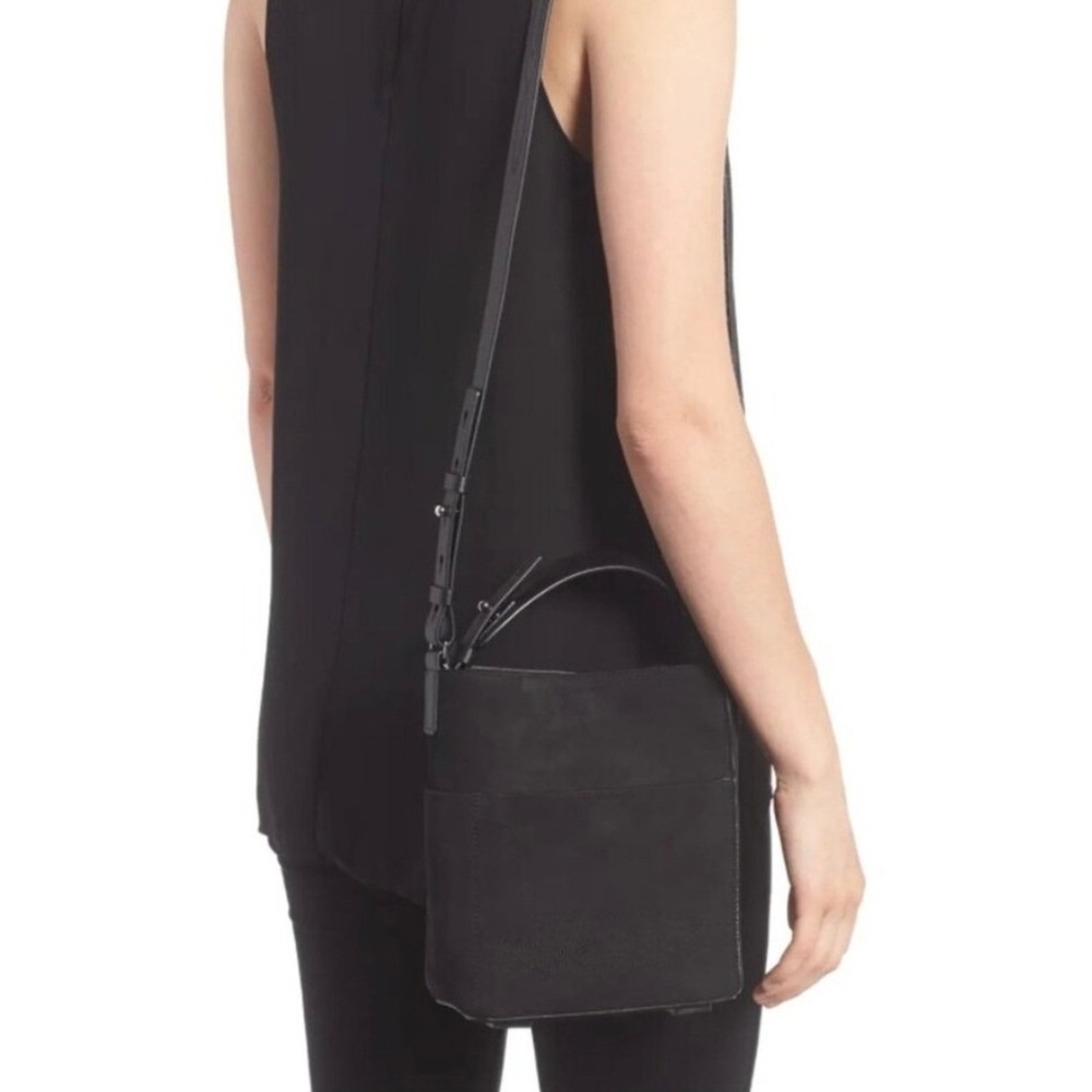 AllSaints Cooper Mini Tote Crossbody Bag Black Leather Western Boho Festival